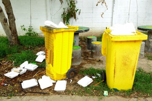 Construction debris being removed