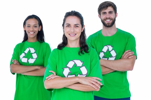 Sorting recyclables at a local waste facility